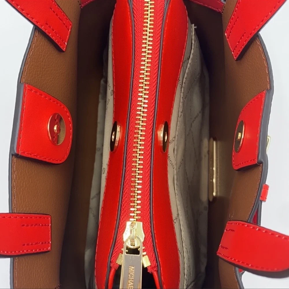 MICHAEL KORS EMILIA SMALL SATCHEL DARK SANGRIA - Picture 6 of 16